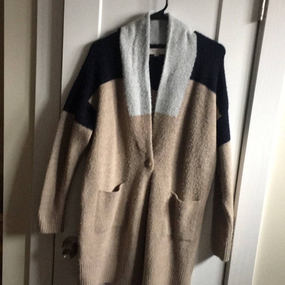 Loft, Italian yarn color blocked sweater
